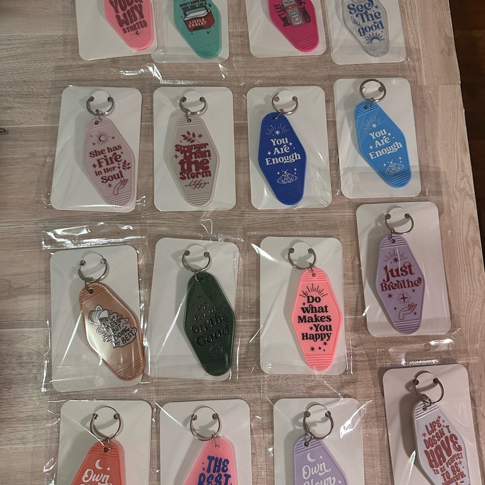 Colorful Inspirational Keychains Set
